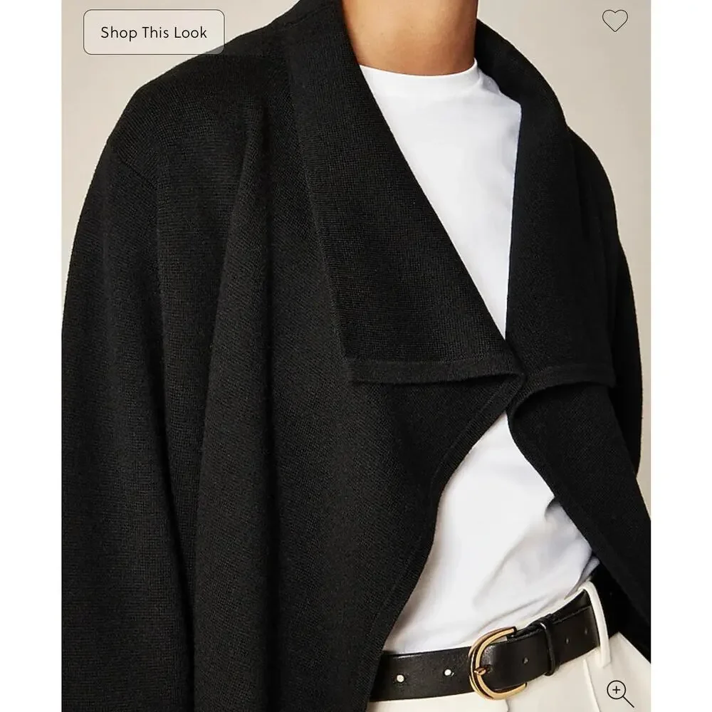 J. Crew Shawl-Collar Sweater Blazer Black NWT size Large